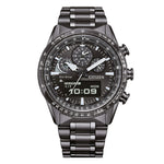 Load image into Gallery viewer, Citizen Promaster Skyhawk JV2005-58E con cassa in acciaio IP nero da 43 mm e quadrante combinato nero.
