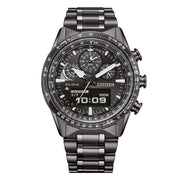 Citizen Promaster Skyhawk JV2005-58E con cassa in acciaio IP nero da 43 mm e quadrante combinato nero.