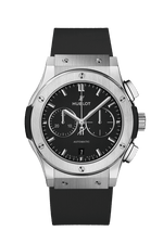 Load image into Gallery viewer, Hublot Classic Fusion Cronograph Titanium 541.NX.1171.RX - cinturino caucciù nero - cassa titanio - quadrante nero con cronografo e datario