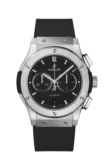 Hublot Classic Fusion Cronograph Titanium 541.NX.1171.RX - cinturino caucciù nero - cassa titanio - quadrante nero con cronografo e datario