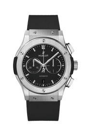 Hublot Classic Fusion Cronograph Titanium 541.NX.1171.RX - cinturino caucciù nero - cassa titanio - quadrante nero con cronografo e datario