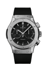 Load image into Gallery viewer, Hublot Classic Fusion Chronograph Titanium 521.NX.1171.RX - cassa in titanio - cinturino gomma nera - quadrante nero con cronografo e datario