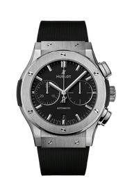 Hublot Classic Fusion Chronograph Titanium 521.NX.1171.RX - cassa in titanio - cinturino gomma nera - quadrante nero con cronografo e datario