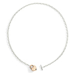 Load image into Gallery viewer, Collana Cuore DoDo in oro rosa 9K con pendente a cuore e catena in argento 925 da 46 cm.

