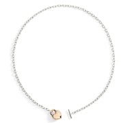 Collana Cuore DoDo in oro rosa 9K con pendente a cuore e catena in argento 925 da 46 cm.