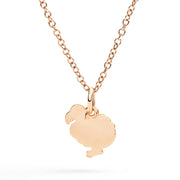 Collana Essentials DoDo in oro rosa 9K con piastrina coordinata in oro rosa, catena da 40 cm.