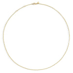 Load image into Gallery viewer, Collana Essentials DoDo in oro giallo 9K, catena a forzatina da 46 cm con piastrina logo inciso.

