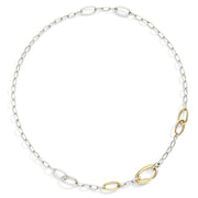 Collana Essentials DoDo da 50 cm in argento 925 e argento dorato con maglie alternate e finitura oro giallo 18K.