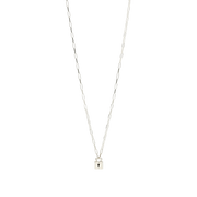 Collana Lucchetto Dodo in argento 925 con ciondolo a forma di lucchetto e piastrina, simbolo di protezione.