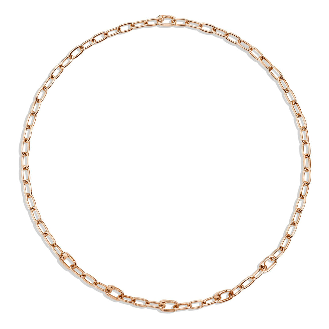 Collana Maglie Apribili DoDo Essentials in argento 925 placcato oro rosa 18K con 5 maglie apribili per personalizzazione, lunghezza 40 cm.