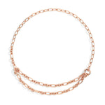 Load image into Gallery viewer, Collana Maglie Apribili DoDo in argento 925 placcato oro rosa 18K, catena da 50 cm con maglie apribili per personalizzazione.
