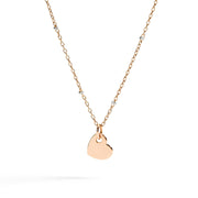 Collana Mini Cuore DoDo in oro rosa 9K e oro bianco 9K rodiato con charm cuore mini in oro rosa 9K.
