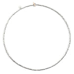 Load image into Gallery viewer, Collana Mini Granelli DoDo in argento 925 e oro rosa 9K con catena e anello brisé in acciaio, chiusura t-bar in oro rosa, lunghezza 42 cm.
