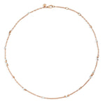 Load image into Gallery viewer, Collana Mini Granelli DoDo in oro rosa 9K e argento 925, gioiello regolabile ispirato ai granelli di sabbia.
