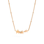 Load image into Gallery viewer, Collana Stellina DoDo in oro rosa 9K con tre charm a forma di stella, catena regolabile 38-42 cm.
