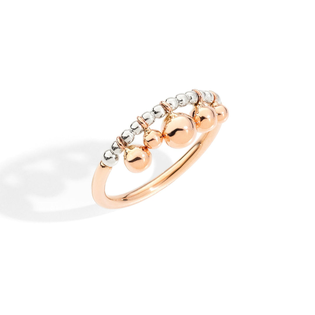 Anello Bollicine Argento e Oro Rosa