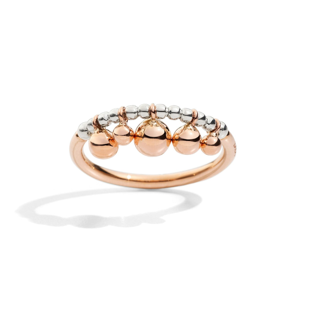 Anello Bollicine Argento e Oro Rosa