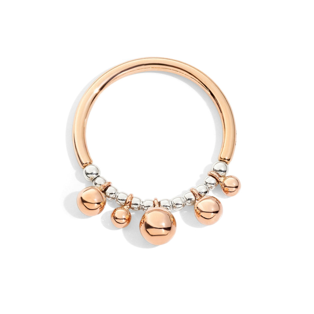 Anello Bollicine Argento e Oro Rosa