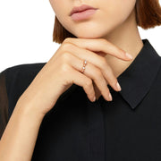 Anello Bollicine con 3 Diamanti Bianchi