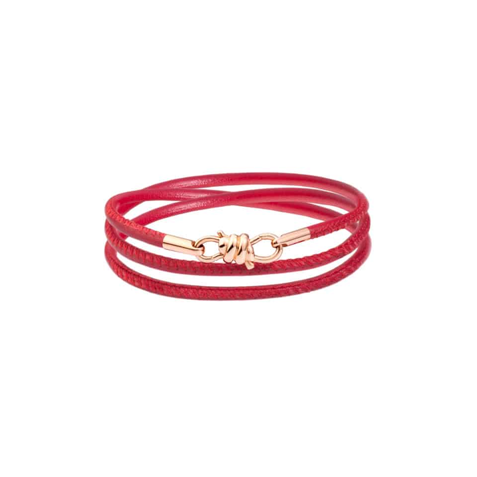 DoDo Bracciale nodo in oro rosa e cordino in pelle DBB9008-KNOT0-LEB9R