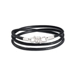 Load image into Gallery viewer, DoDo Bracciale nodo in oro bianco e pelle nera DBB900E-KNOT0-000OA