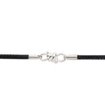 Load image into Gallery viewer, DoDo Bracciale nodo in oro bianco e pelle nera DBB900E-KNOT0-000OA