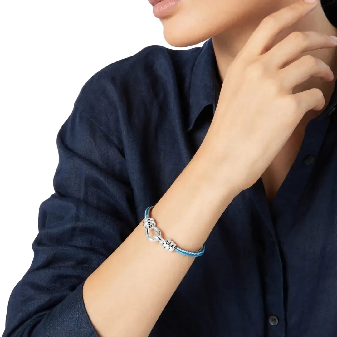 DoDo Bracciale nodo in argento e cordino nautico DBC2001-KNOT0-CAZAG - polso