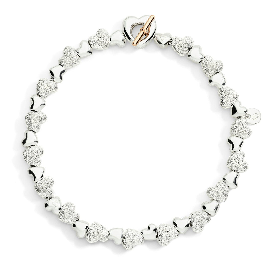 DoDo Bracciale cuore argento con effetto diamantato DBC6005-HEART-MIX9A