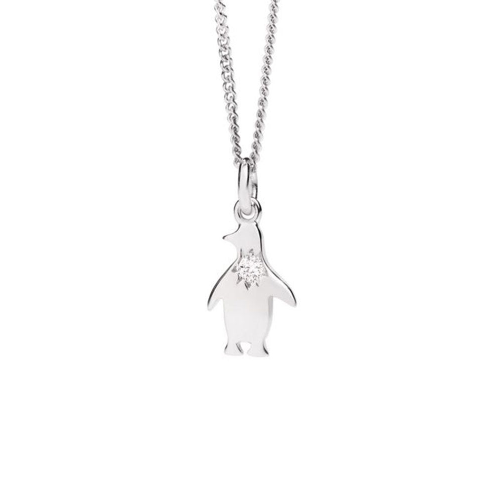 DoDo Collana petit pinguino in oro bianco e diamante DCPI/PP/OB/B