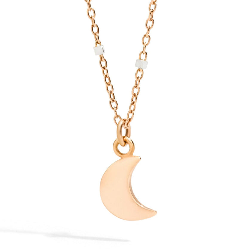 Collana mini luna oro rosa