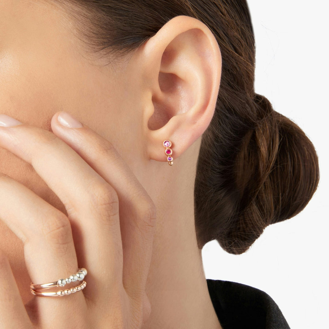 DoDo Orecchino oro rosa & pietre colorate DHC3005-BOLLI-ZRI9R - oro rosa 9kt - zaffiro, rubino, ametista