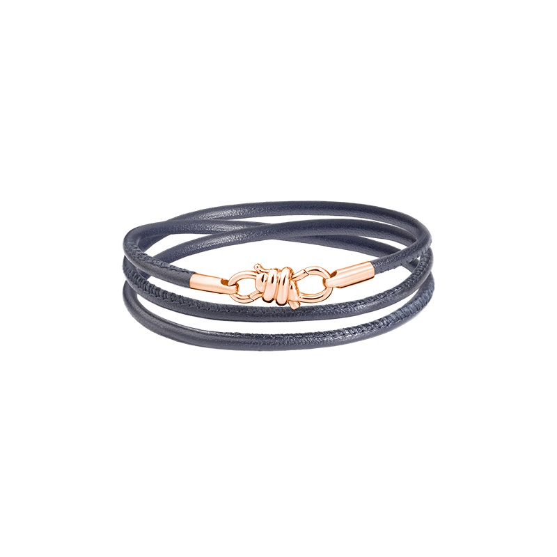 DoDo Bracciale nodo in oro rosa e cordino in pelle DBB9008-KNOT0-LEG9R