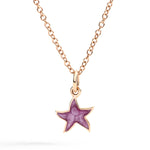 Load image into Gallery viewer, DoDo Ciondolo stellina oro rosa &amp; smalto viola DMC4008-STARS-EPV9R