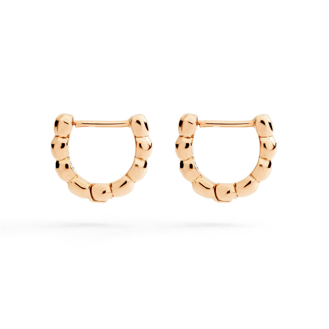 Orecchini Hoop Granelli Oro Rosa