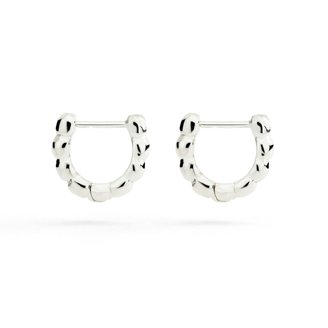 Orecchini Hoop Granelli Argento