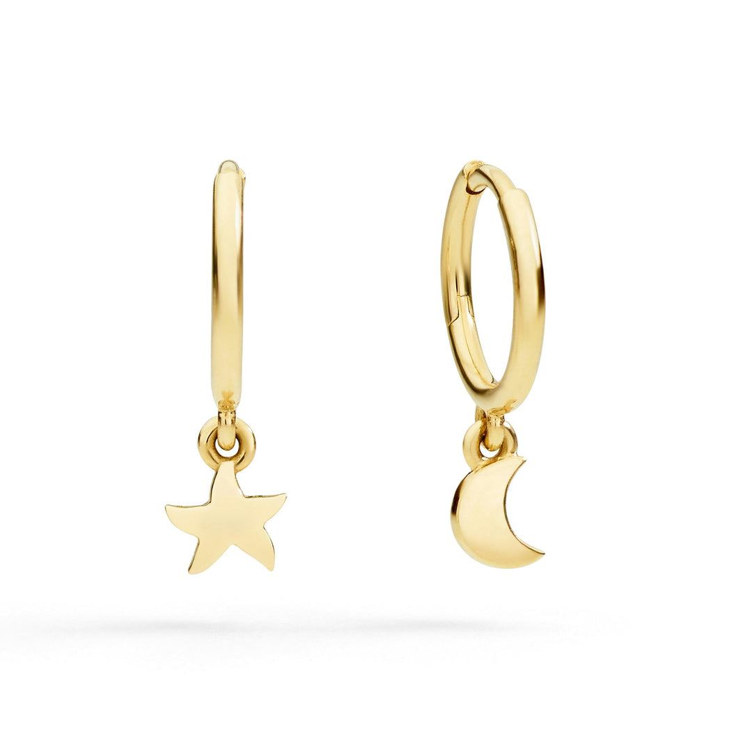 Orecchini Hoop Stellina e Luna