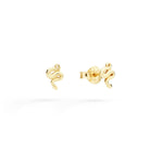 Load image into Gallery viewer, Orecchini mini stud serpente in oro giallo