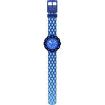 Load image into Gallery viewer, Dettaglio del cinturino tessile multicolore in PET riciclato Flik Flak Criss-Cross.

