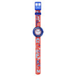 Load image into Gallery viewer, Vista frontale dell’orologio Flik Flak Know Your ABC FBNP244 con quadrante bianco e lancette colorate, ideale per l’apprendimento dell’ora nei bambini.
