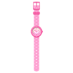 Load image into Gallery viewer, Dettaglio del cinturino in silicone rosa del Flik Flak Pink Splash.
