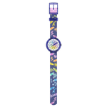 Load image into Gallery viewer, Vista frontale dell’orologio Flik Flak Rainbow Crayons FPNP173 con lancette colorate e quadrante allegro, ideale per imparare a leggere l’ora.
