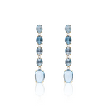 Load image into Gallery viewer, Orecchini &quot;Dancing Azure&quot; Lunghi Pendenti con Topazio London Blu
