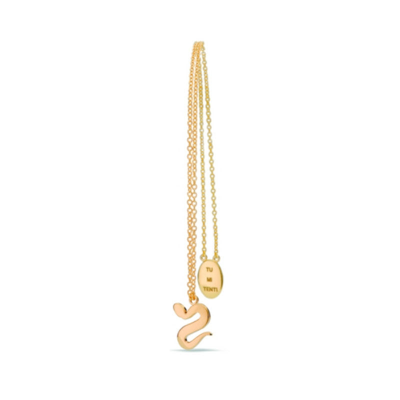 DoDo Collana together serpente e piastrina in oro giallo DCSEGOG/0