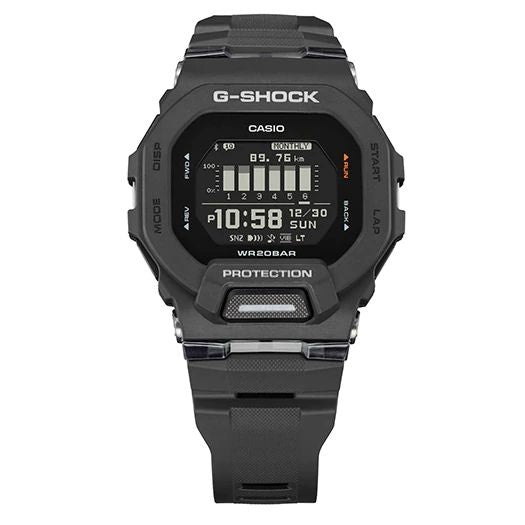 Casio G-squad GBD-200-1ER - cinturino, cassa e quadrante nero - multifunzione