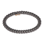 Load image into Gallery viewer, MANO|J Bracciale groumette in titanio, diamanti black e oro rosso GR6BRTBSN_19