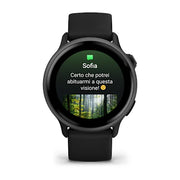 Display AMOLED da 1,2 pollici del Garmin Vivoactive 6 con interfaccia touchscreen a colori e dati attività fisica in evidenza