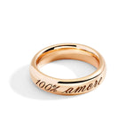 Load image into Gallery viewer, Gioiello anello Cuore in oro rosa con rubino sintetico, simbolo di amore puro e contemporaneo.

