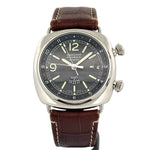 Load image into Gallery viewer, PANERAI Radiomir PAM00098 GMT Alarm 42mm - cassa acciaio - cinturino pelle marrone - quadrante nero con datario, funzione GMT e allarme