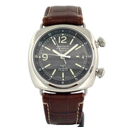 PANERAI Radiomir PAM00098 GMT Alarm 42mm - cassa acciaio - cinturino pelle marrone - quadrante nero con datario, funzione GMT e allarme