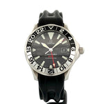 Load image into Gallery viewer, OMEGA Seamaster Diver GMT ref 2834.50.91 - cinturino caucciù nero - cassa acciaio - quadrante nero con datario e funzione GMT
